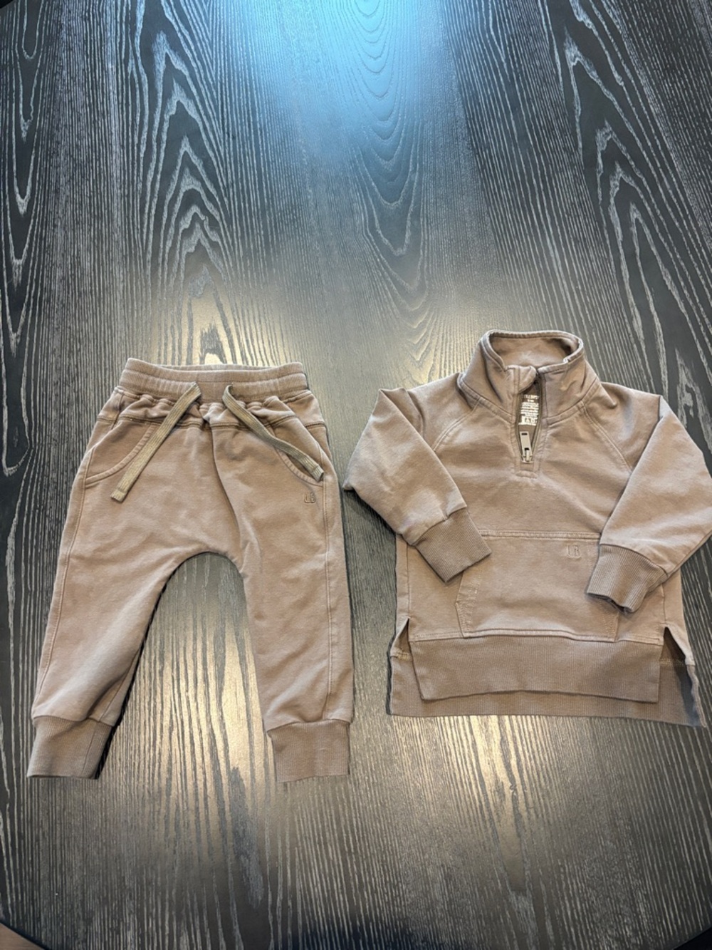 Little Bipsy Neutral Brown Sweatshirt & Joggers Set